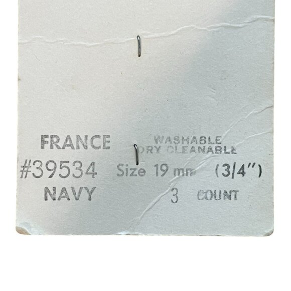 Vintage La Mode Buttons Set of 3 New Old Stock Navy Gray 19mm (3/4”) - Picture 6 of 7